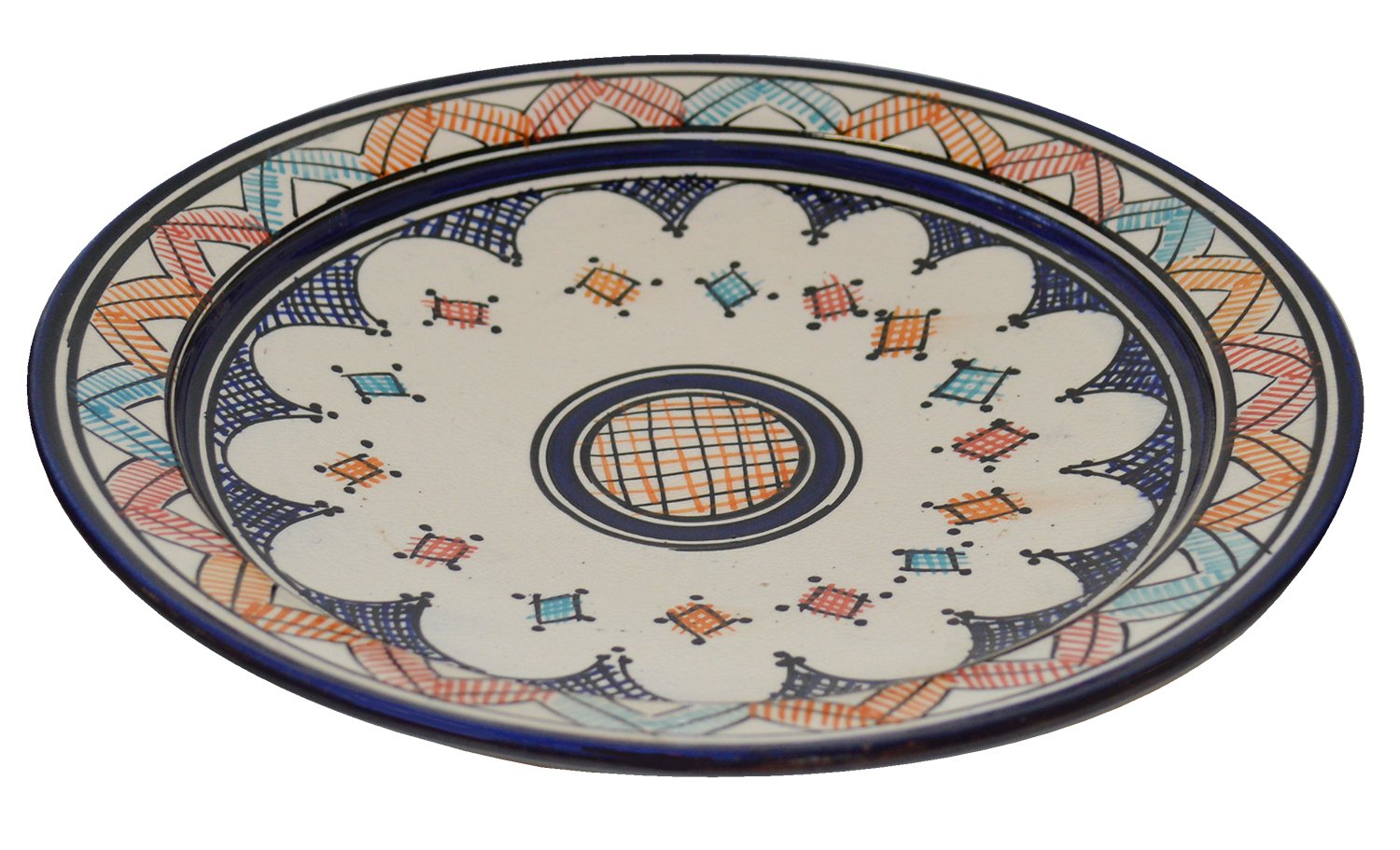Ceramic Plates Moroccan Handmade Serving, Wall Hanging, Exquisite Colors Decorative Large 12 inches Diameter