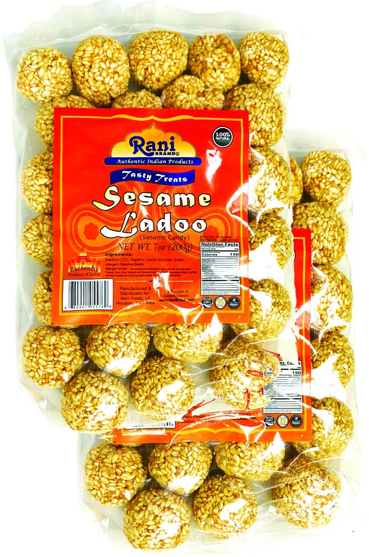 Rani Sesame Ladoo (Round Sesame Brittle Candy) 7oz (200g) x Pack of 2 ~ All Natural | Vegan | No colors | Gluten Friendly | Indian Origin