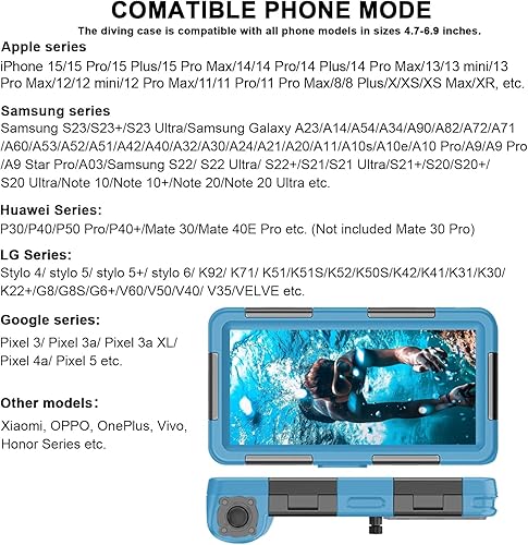 Miniatura 3 de ShellBox Case Funda de buceo de 2 generación para teléfonoserie Samsung Galaxy, teléfonos universales 4.9-6.9 pulgadas, snorkel 15m50ft protector de