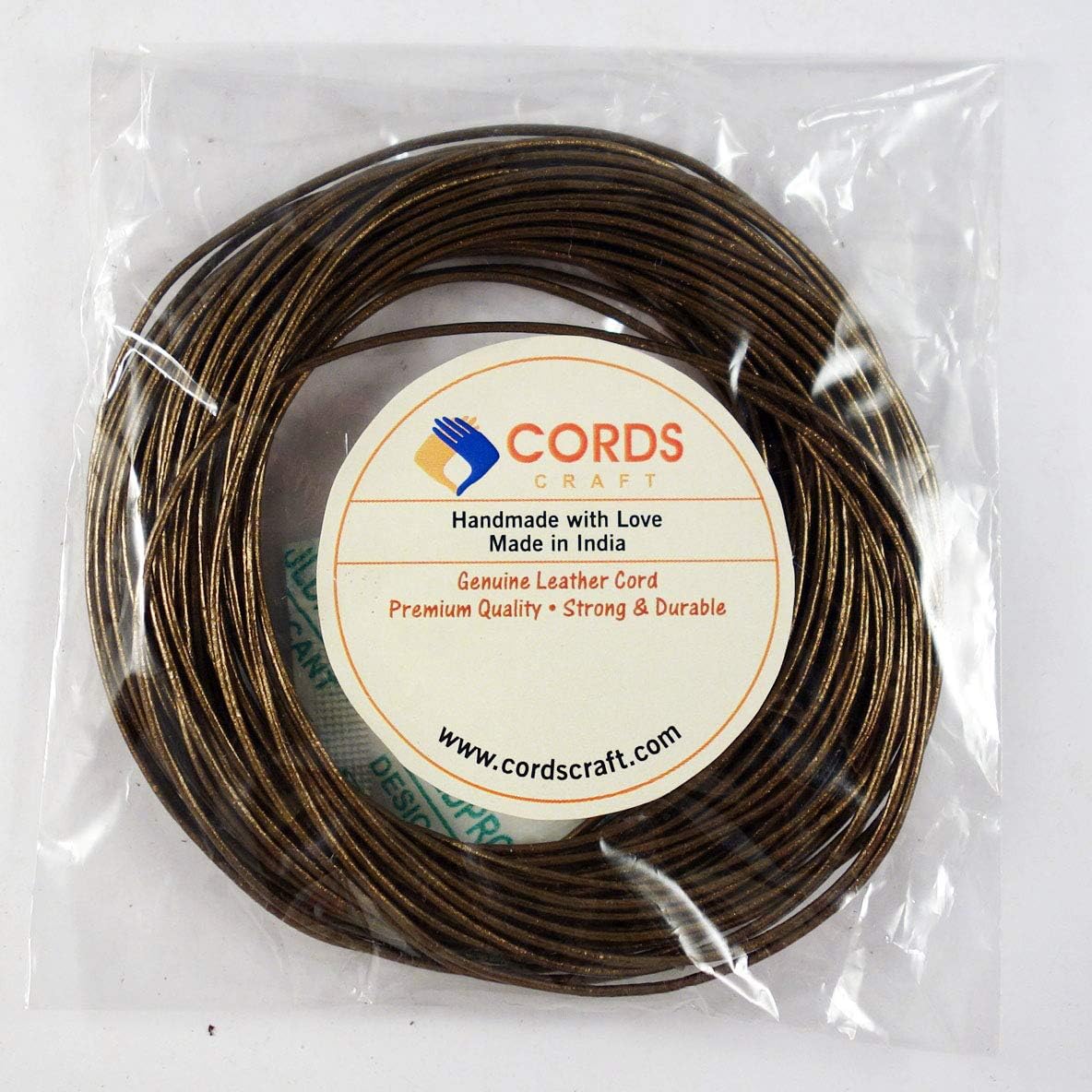 1 mm Metallic Round Leather Cords for Jewelry Making Bracelet, Necklaces, Hair Accessories, Dog Collar Beading Work, DIY Craft (Metallic Bronze) 10 Meters