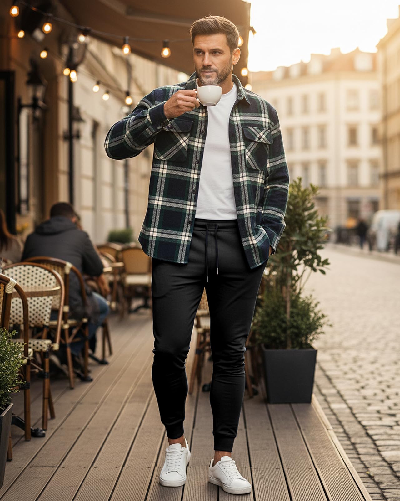 BUXKR Men's Slim Joggers Workout Pants for Gym Running and Bodybuilding Athletic Bottom Sweatpants with Deep Pockets