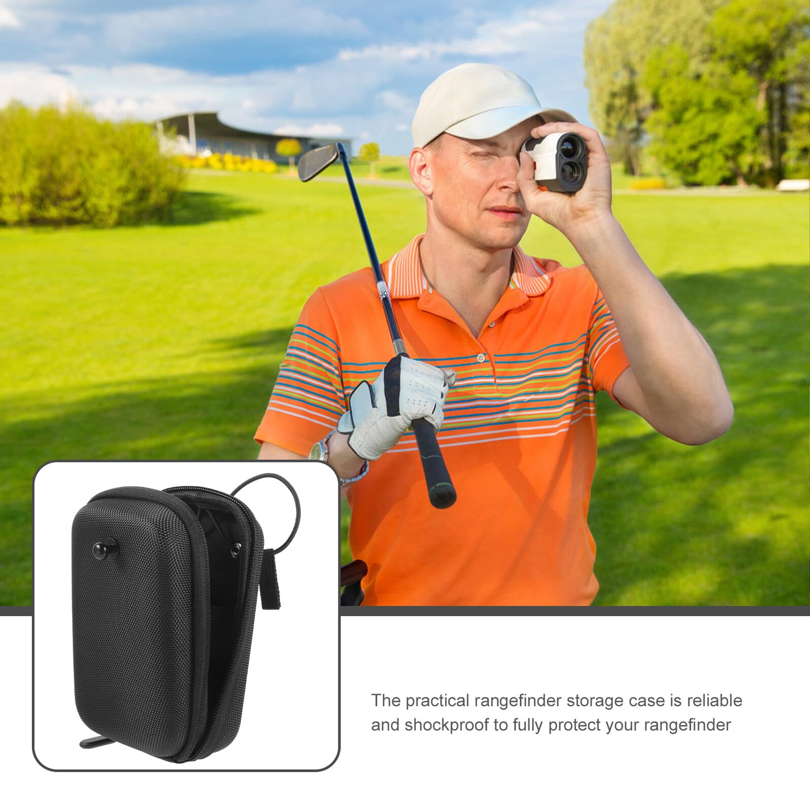 Healifty Custodia Porta Telemetro Golf Nero in Materiale Composito Resistente Agli Urti, Portatile alla Moda per Organizzazione e Protezione Durante Gioco