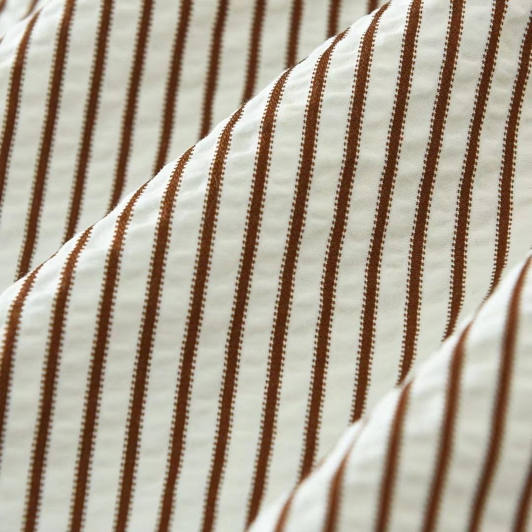 Camicetta da Uomo a Righe con Colletto abbattuto, Top a Maniche Corte Casual da pendolare per Estate