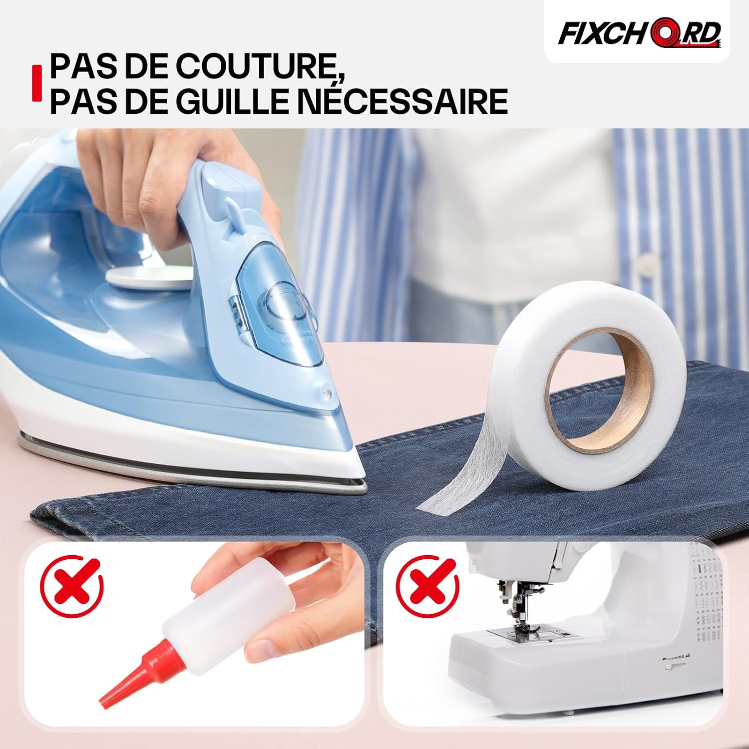 Bande Thermocollante, Ruban Thermocollant pour Ourlet, Wonder Web Ruban de Ourlet, Ruban T - Mise en situation et utilisation