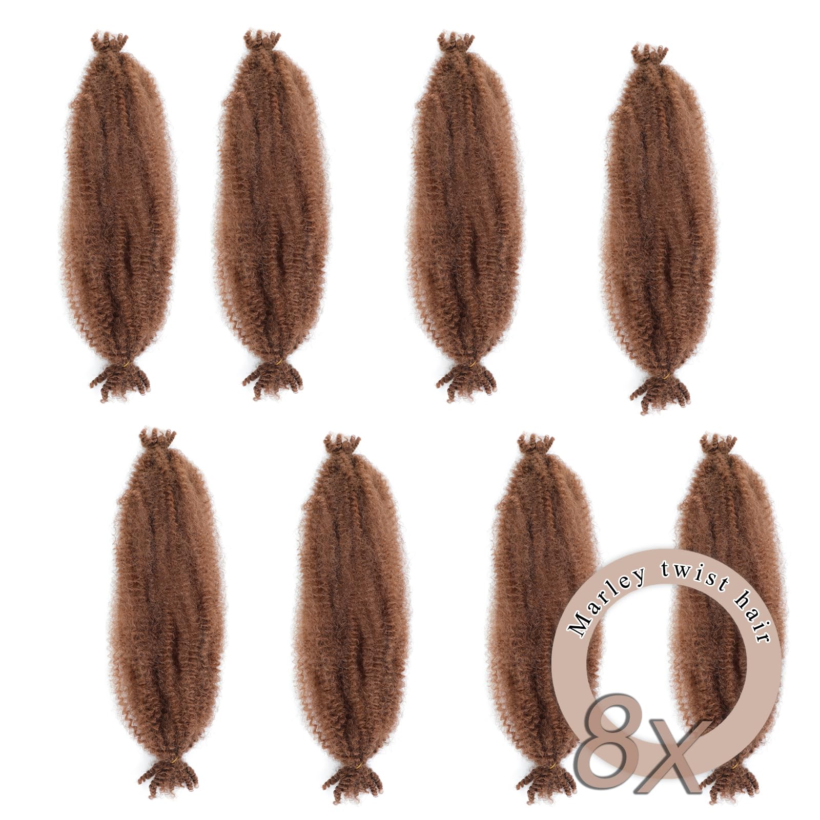 8 Packs Marley Twist Hair 14 Inch Pre-Separated Springy Afro Twist Hair Extension Afro Kinky Hair for Braiding Marley Kinky Braiding for Black Women (#30 - Image 4