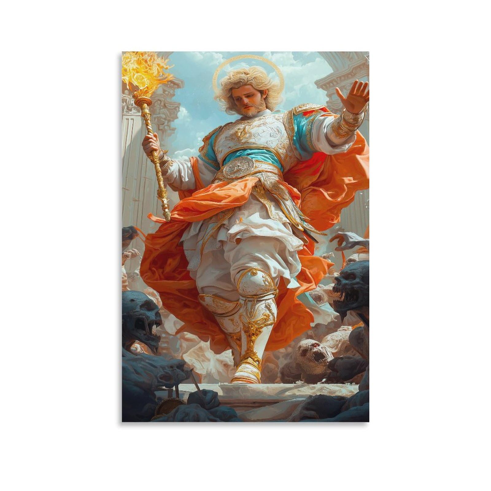 RIAVBAODG Archangel Gabriel Wall Decor Poster Angel Giclee Canvas Prints Modern Wall Art Modern Decor Hanging for Living Room Bedroom Home Decorations 20x30inch(50x75cm)