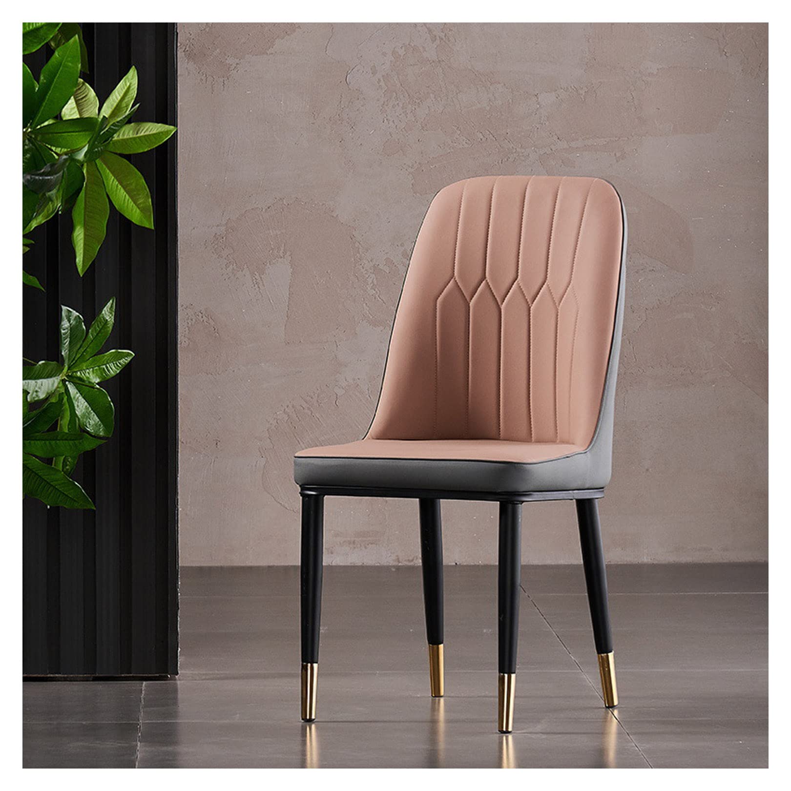 Chaise salle à manger en similicuir et pieds fer noir