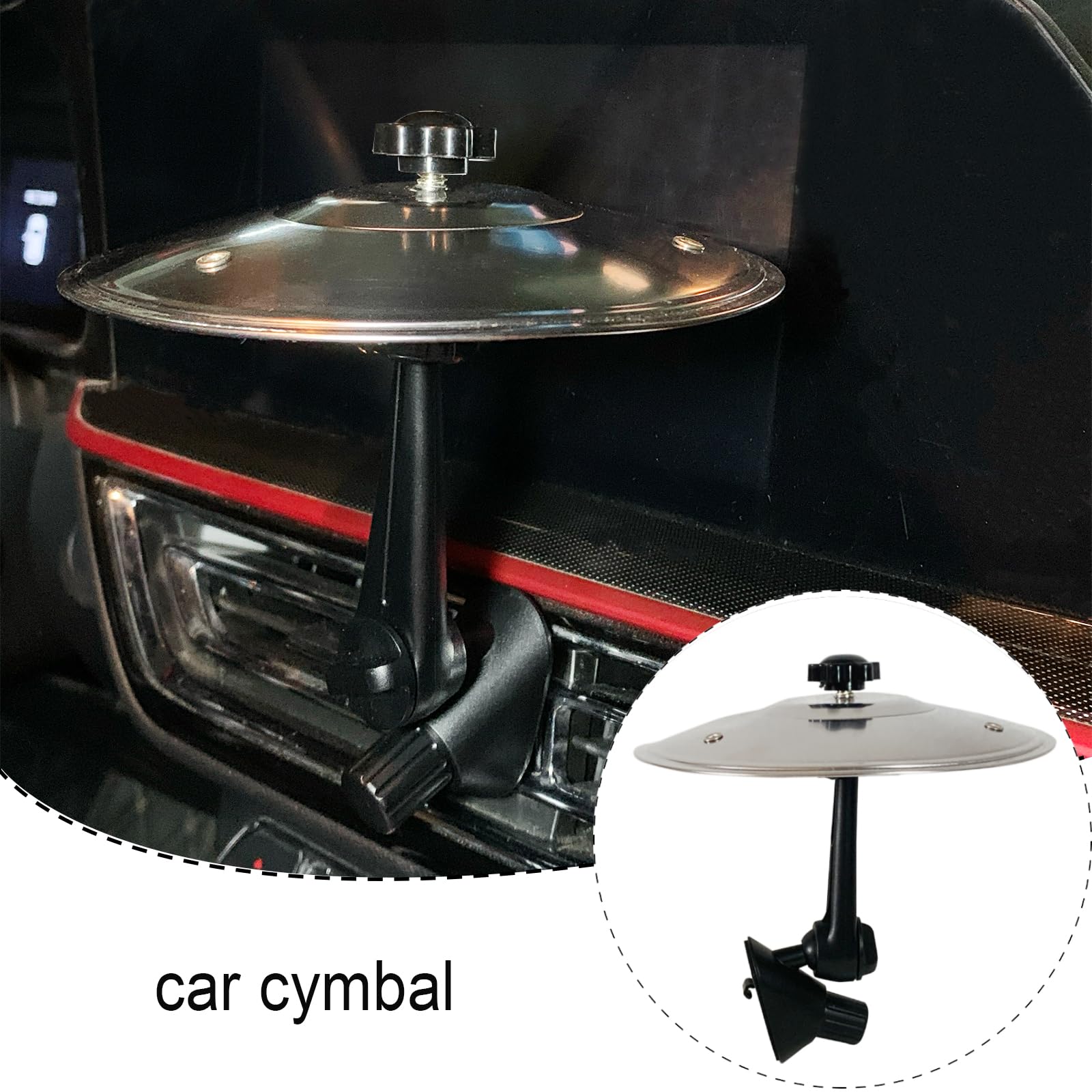 Car Cymbal, Car Crash Cymbal, Car Cymbal Air Vent for Car, Mini Mount Drumming Music Mounted Tiny Clip Attachment Set, Easy Installation And Rugged, Suitable For All Types Of Vehicles (1Pcs)