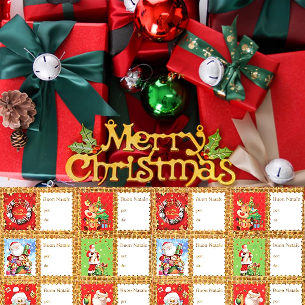 120 Adesivi Natalizi Per Regali - Etichette Decorative Con Babbo Natale, Alberi E Pupazzi Di Neve - Foto 7