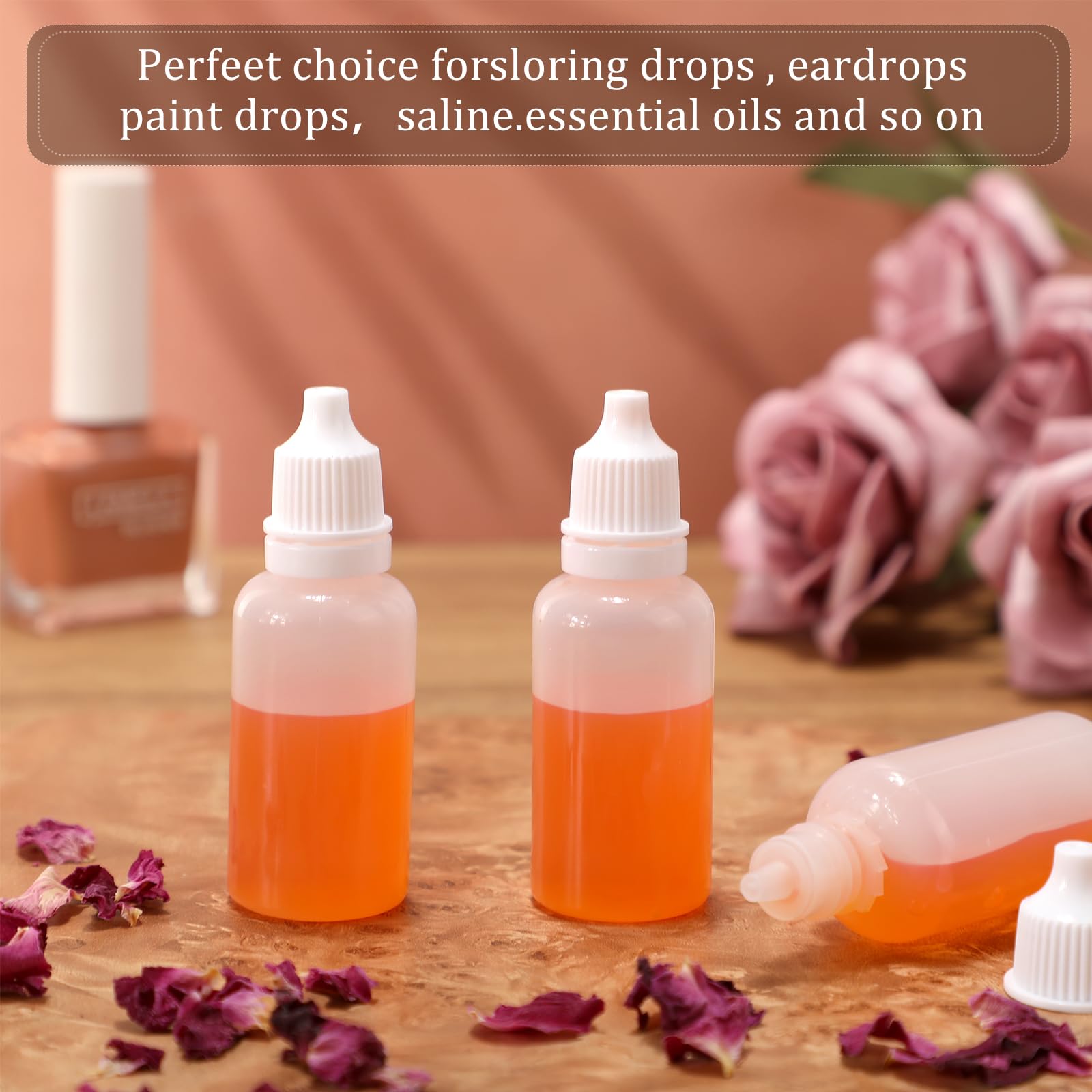 Umigy 200 frascos cuentagotas vacíos con cuentagotas para ojos, pequeño recipiente de plástico líquido, portátil, exprimible, con tapas y tapón para aceite, almacenamiento de líquido para ojos (20 ml)