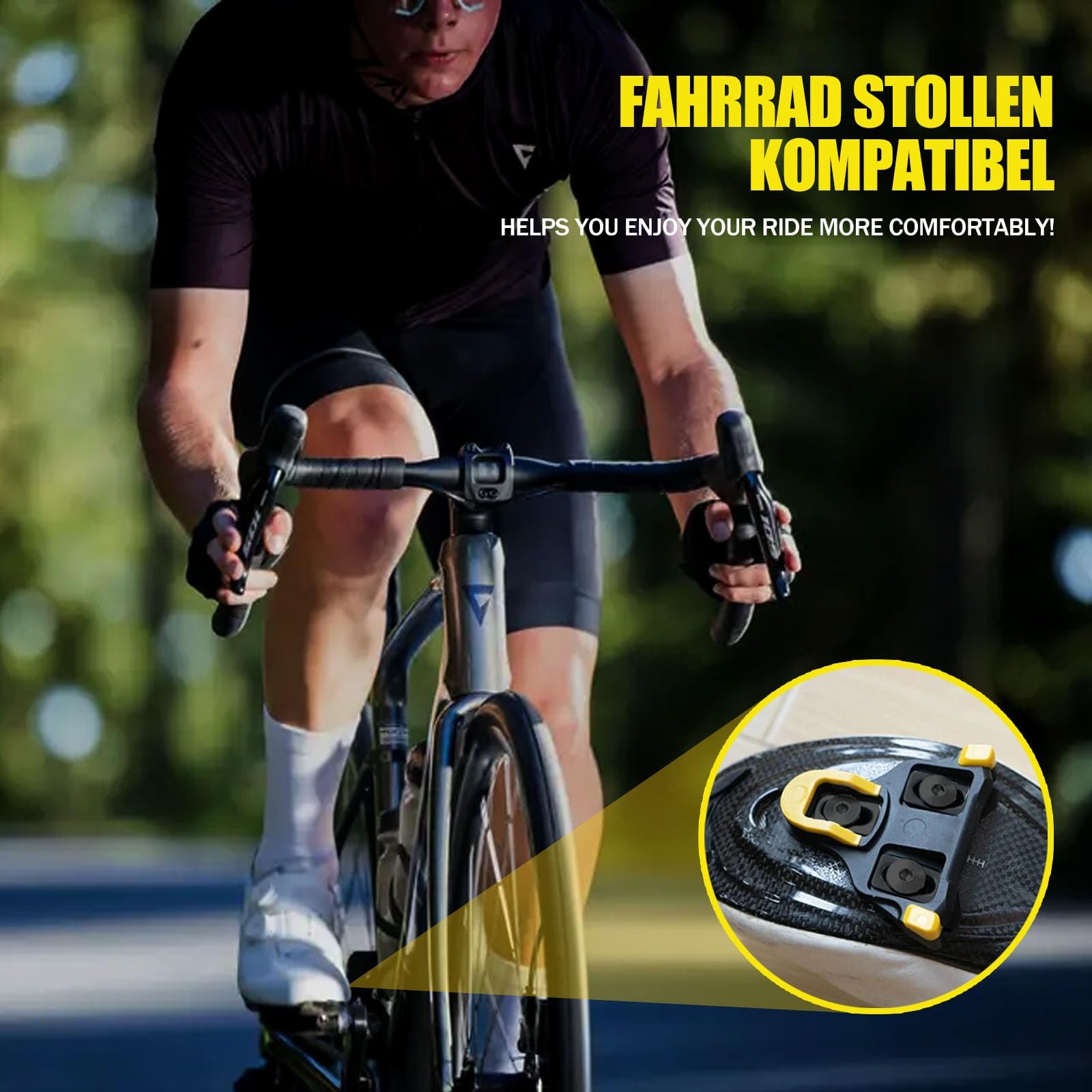 Tacchette Bici, 2 PCS Tacchette bici da corsa, Compatibili Tacchette Shimano SPD SL, Scarpe MTB Pedali Bicicletta, Antiscivolo/unzione Memoria di Posizione, Compatibili Shimano SPD SL SH11/SH12/SH10