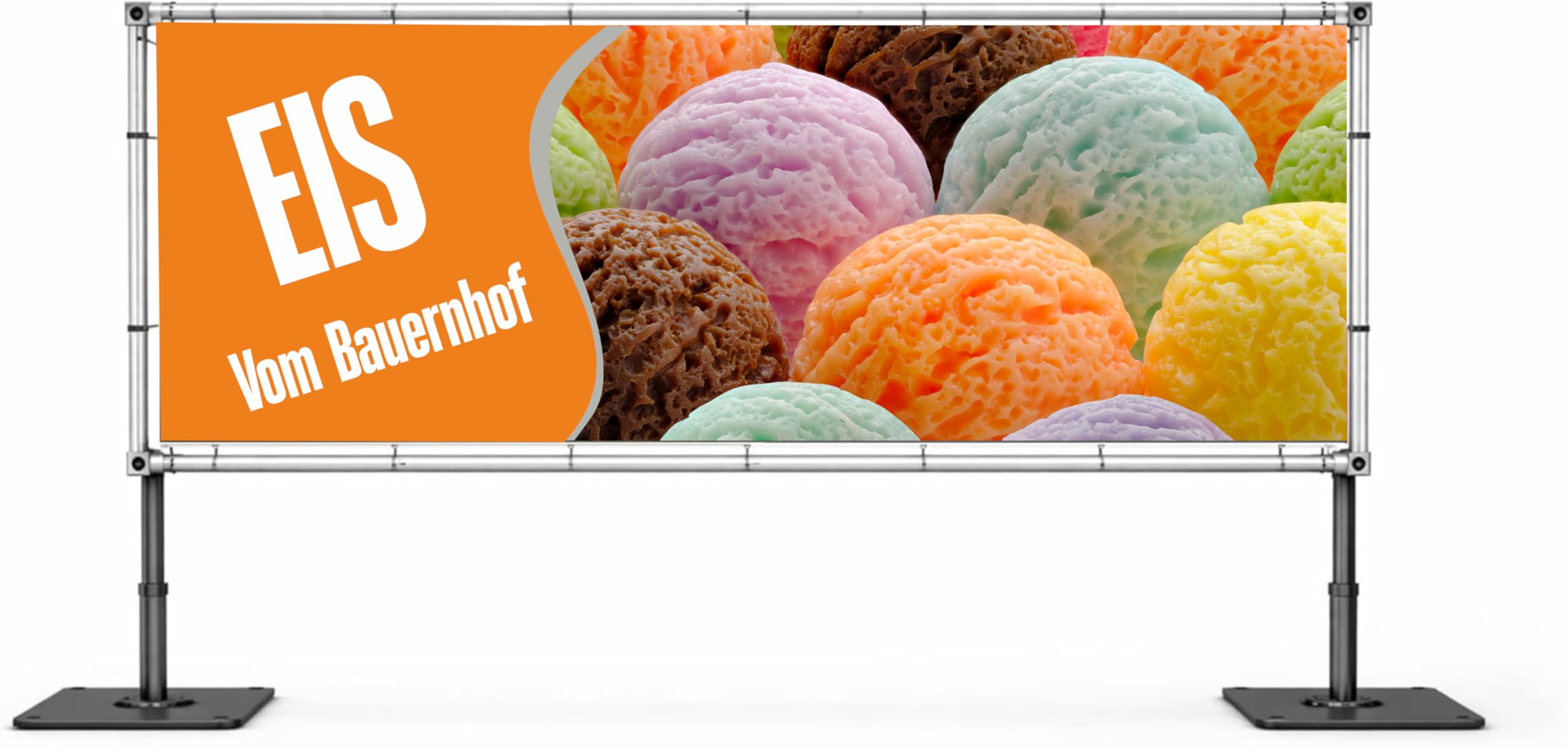 Banner 200 x 70 cm Eis Bauernhof