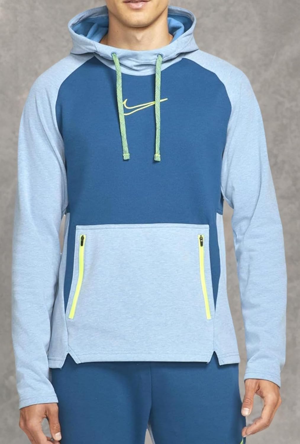 Nike Therma-FIT Men's Pullover Training Hoodie (US, Alpha, Large, Regular, Regular, Standard, Blue)