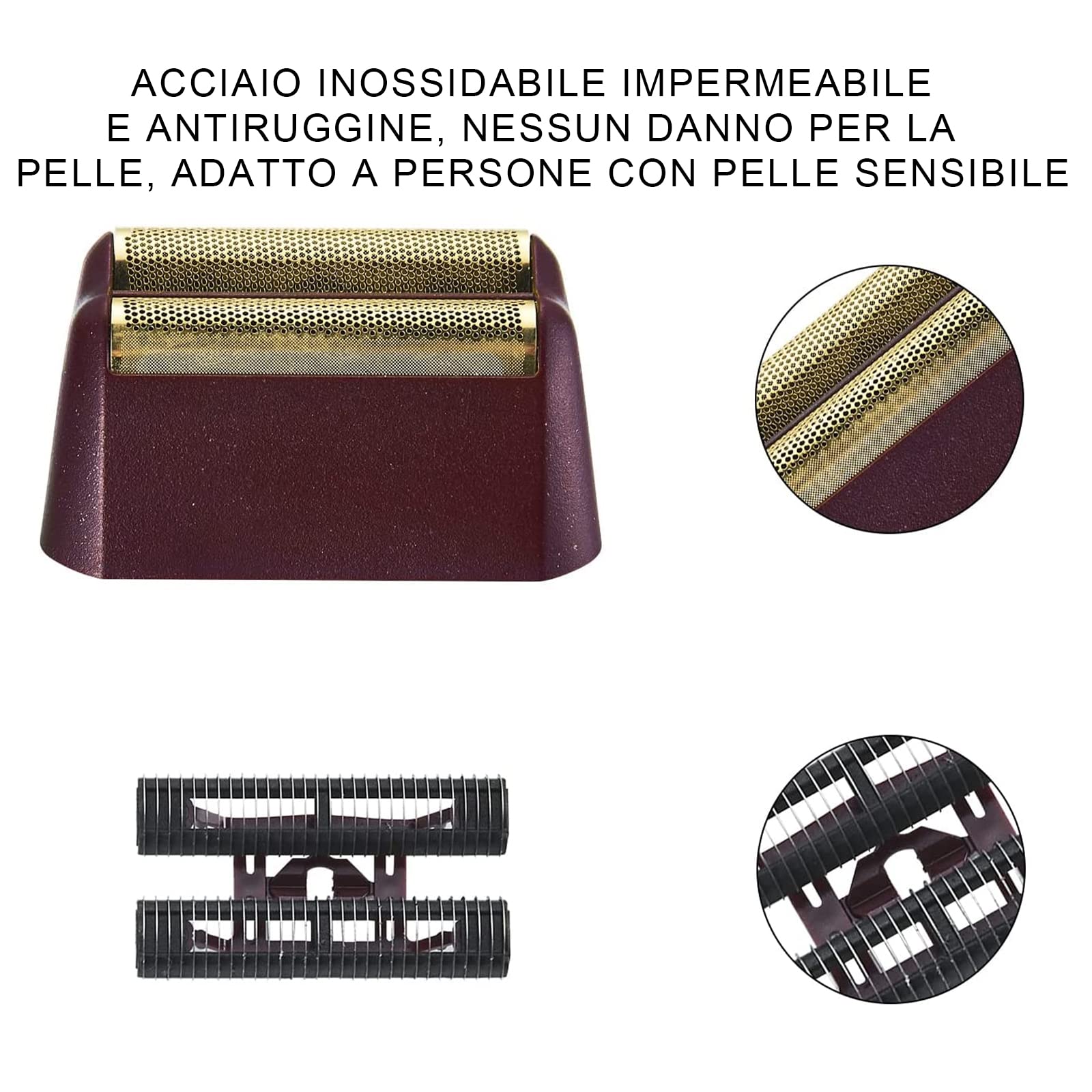 Lamina di ricambio per rasoio professionale serie 5 stelle Finale,compatibile con lamina per rasoio wahl 7031-100,7043-100 testine di ricambio,rosso 2 confezione