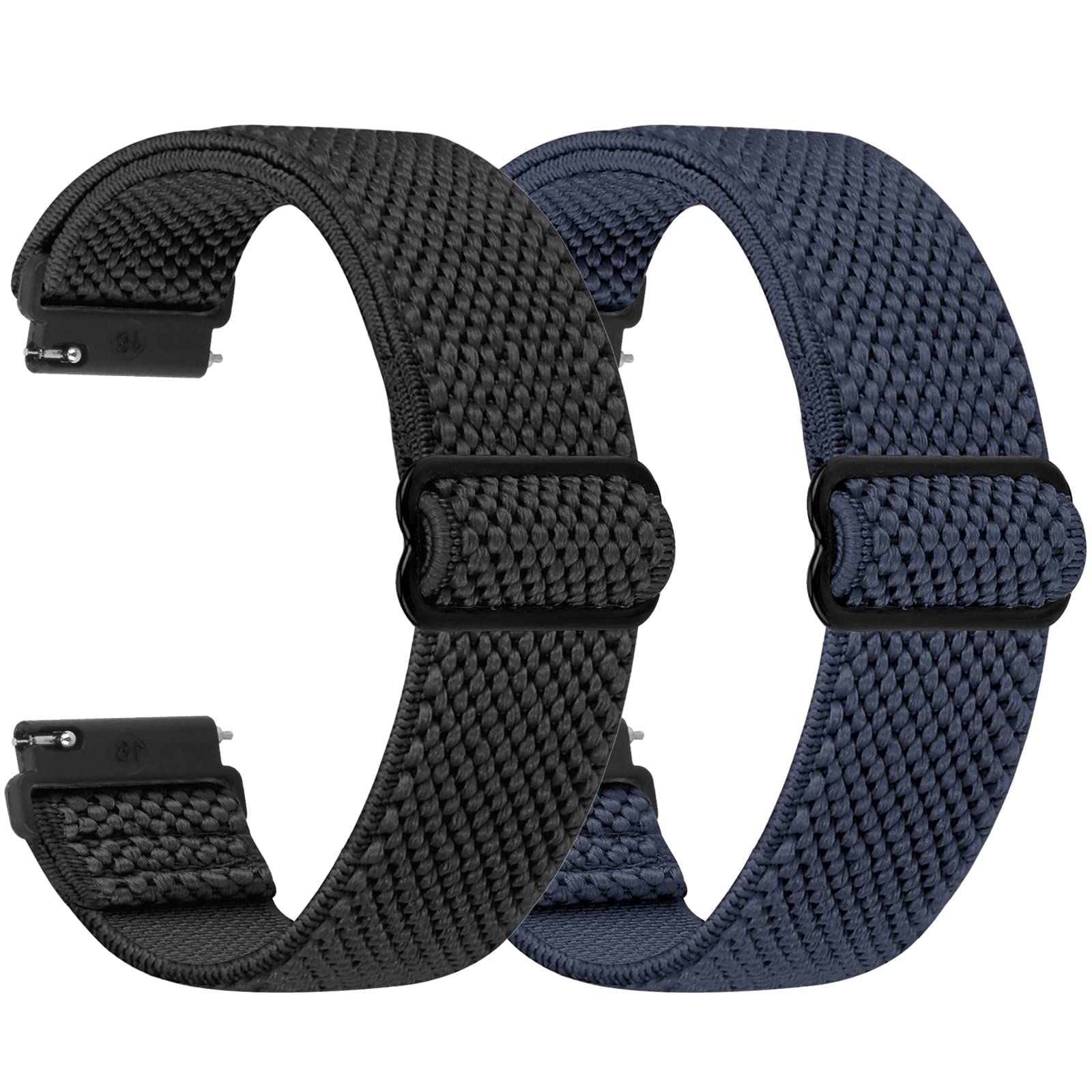 SHIJZWD Elastische Uhrenarmbänder 16mm 18mm 19mm 20mm 22mm 24mm Armband mit Schnellverschluss, Verstellbares Dehnbares Nylon Loop Sport Atmungsaktive Ersatzarmband für Herren Damen