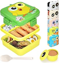 IJIAMY Brotdose Kinder mit Fächern, Auslaufsicher Lunchbox Kinder, Jausenbox kinder für Mädchen & Jungen, Bento Box Kinder, Snackbox, Perfekt für Schule, Kindergarten & Ausflüge