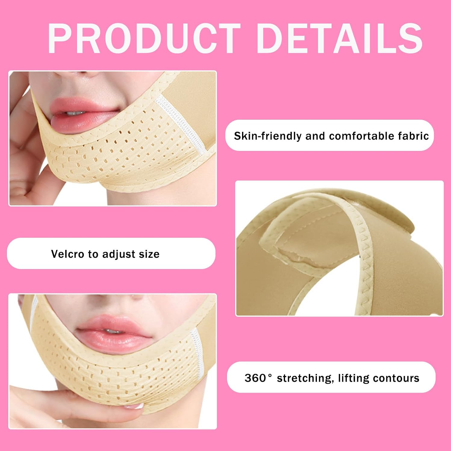 Double Chin Eliminator Chin Strap for Double Chin for Women Breathable and Comfortable V Line Lifting Mask for Women Double Chin Face Lift Prevent Sagging Get Rid of Double Chin (Yellow)