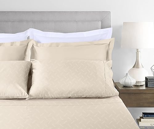 Miniatura 2 de Threadmill Home Linen Bedding - Juego de sábanas de 300 hilos, 100 % algodón, juego de cama de lujo, 4 piezas, tejido de satén suave, color blanco