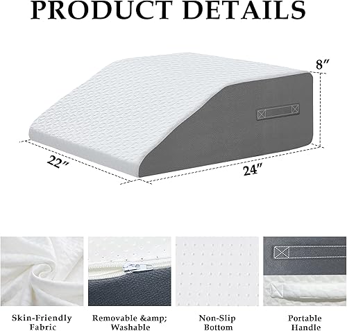 Miniatura 4 de 8" Leg Elevation Pillows Memory Foam Leg Support Bed Wedge Pillow Leg Elevated for Sleeping, Leg Pillows Good for Back& Knee& Hip& Ankles