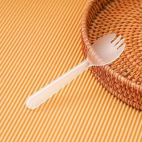 Miniatura 5 de Tenedor desechable envuelto individualmente, 200 cucharas de plástico ecológicas, duraderas y fuertes, ideales para pícnics o restaurantes y
