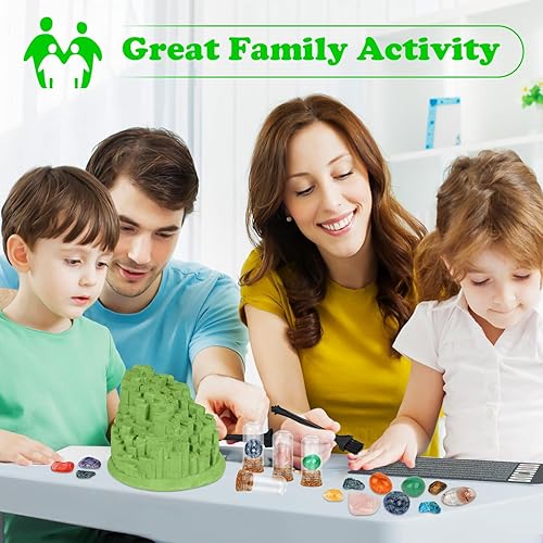 Miniatura 3 de Kit de excavación de piedras preciosas (forma única), gran kit de ciencia STEM para niños, excava tus propias 12 piedras preciosas reales, juguetes