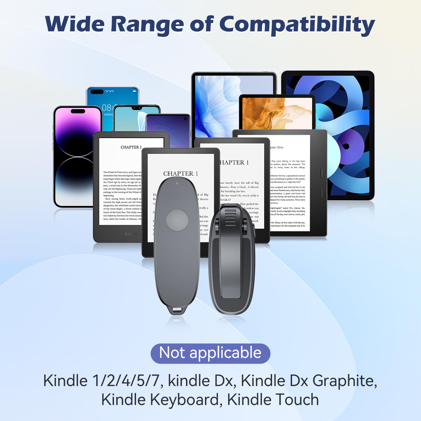 RF Remote Reader Reader Turner di Pagina su Kobo, Kindle, Gira Pagina E-book, per iPad iPhone Android Tablet, Pagina Turner per Lettura Romanzi
