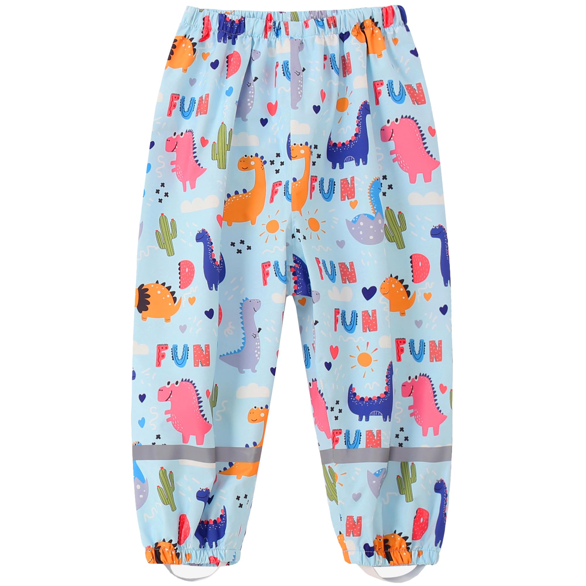 Fewlby Pantalones Impermeables Niños Pantalones de Lluvia Niñas Mono Impermeable con Tiras Reflectantes Chubasquero Outdoor Traje Impermeable