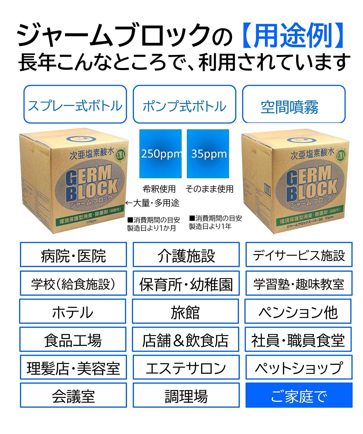Amazon.co.jp: ジャームブロック 弱酸性次亜塩素酸水 (うすめて使う