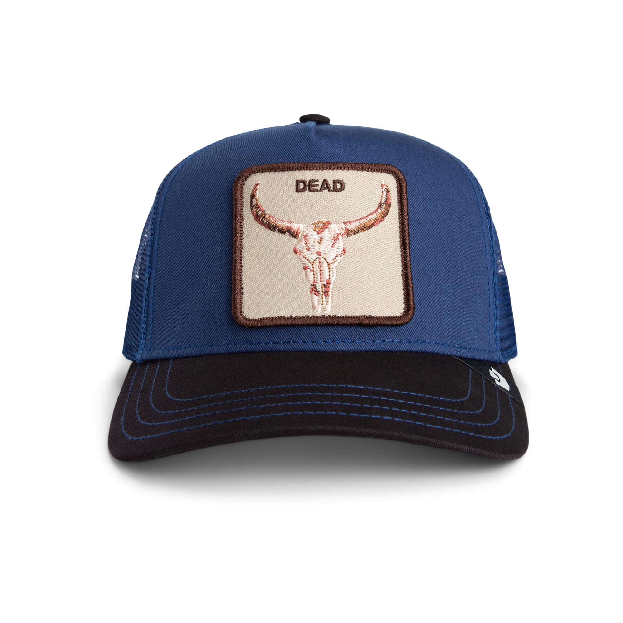 Trucker Cap Two Tone Skull Galactic Cola Dark Blue Brown, Size: One Size