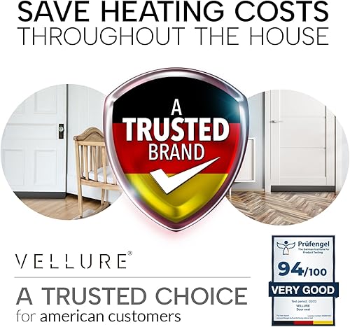 Miniatura 15 de Vellure® Tope de puerta, para parte inferior de la puerta, de primera calidad, burlete de puerta (ahorra energía, se instala rápida y fácilmente)