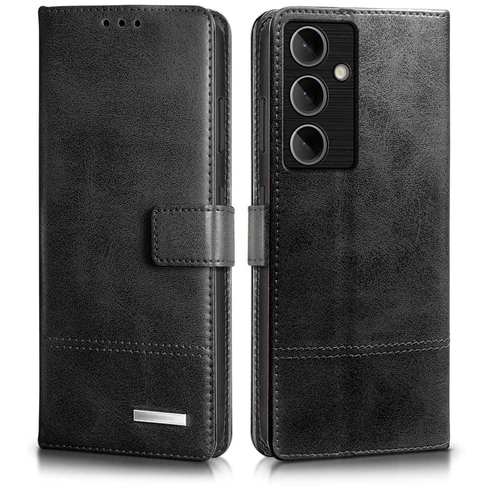 WOW IMAGINE Shock Proof Hand Stitched Luxury Premium Flip Cover Case for Samsung Galaxy S24 Plus 5G (Flexible | Leather Finish | Card Pockets Wallet & Stand | Tanned Black) (B0CSSX6W1B) Amazon Price History, Amazon Price Tracker