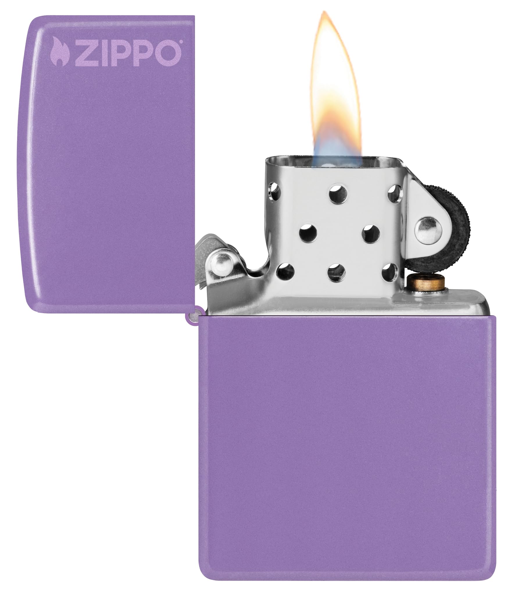 Zippo Zapalniczka Sztormowa, Model Podstawowy z Logo Zippo, do Napełniania, Wielokrotnego Użytku, Wiatroodporna Konstrukcja, Pudełko Prezentowe, Wyprodukowana w USA, Fioletowy (Smoky Lavender)