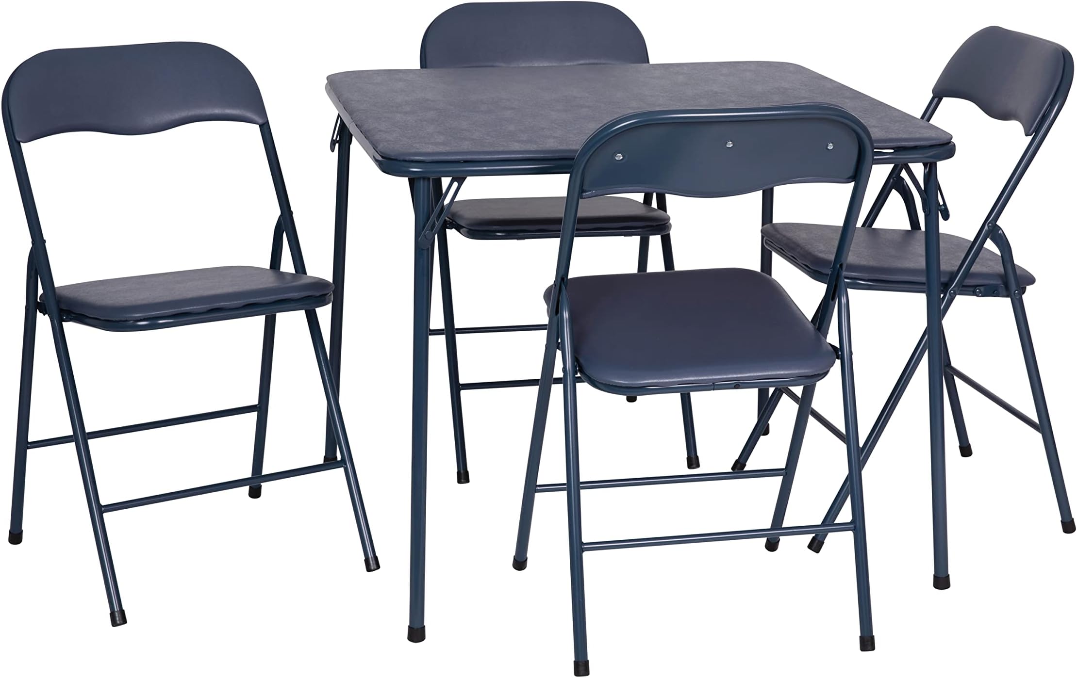 Flash Furniture Madison 5-Piece Folding Card Table and Chairs Set, Portable Event Table and Chairs Set for Indoor and Outdoor Gatherings, Navy