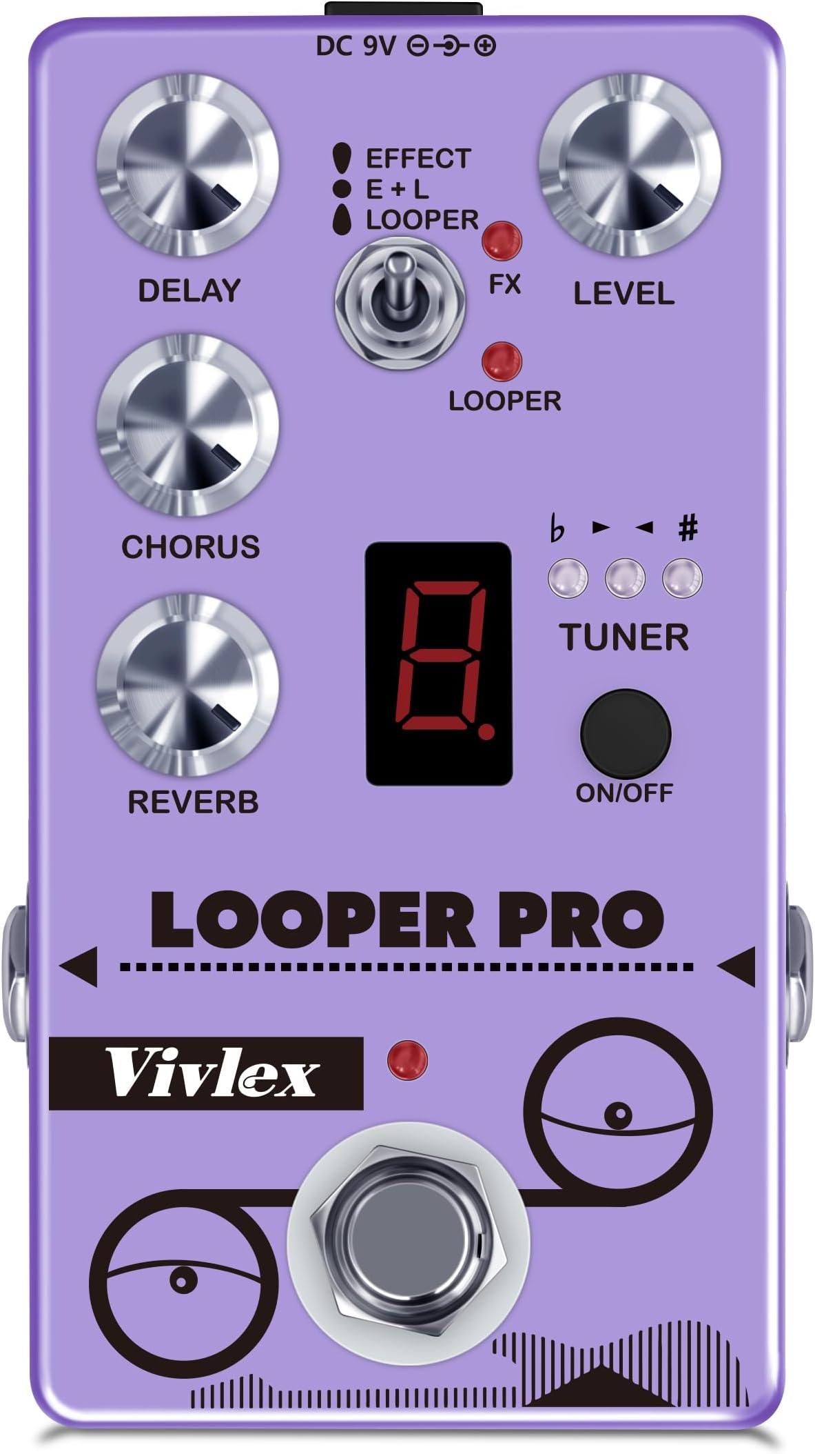 Vivlex Looper RE05 Pédale d'enregistrement en boucle pour guitare