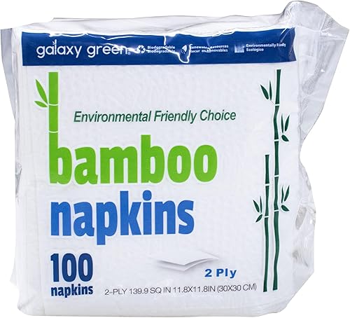 Miniatura 5 de Servilleta de papel desechable de bambú de 2 capas (100 unidades x paquete de 12)