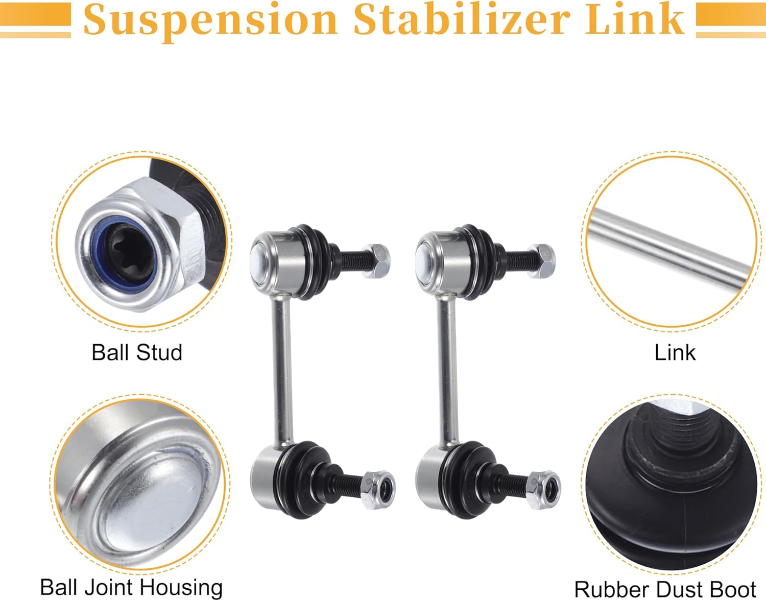 X AUTOHAUX 2pcs Rear Sway Bar Links Stabilizer Link Kit for Nissan Maxima 2009-2014 for Nissan Altima 2007-2013 Suspension Kit No.K750255/K750256