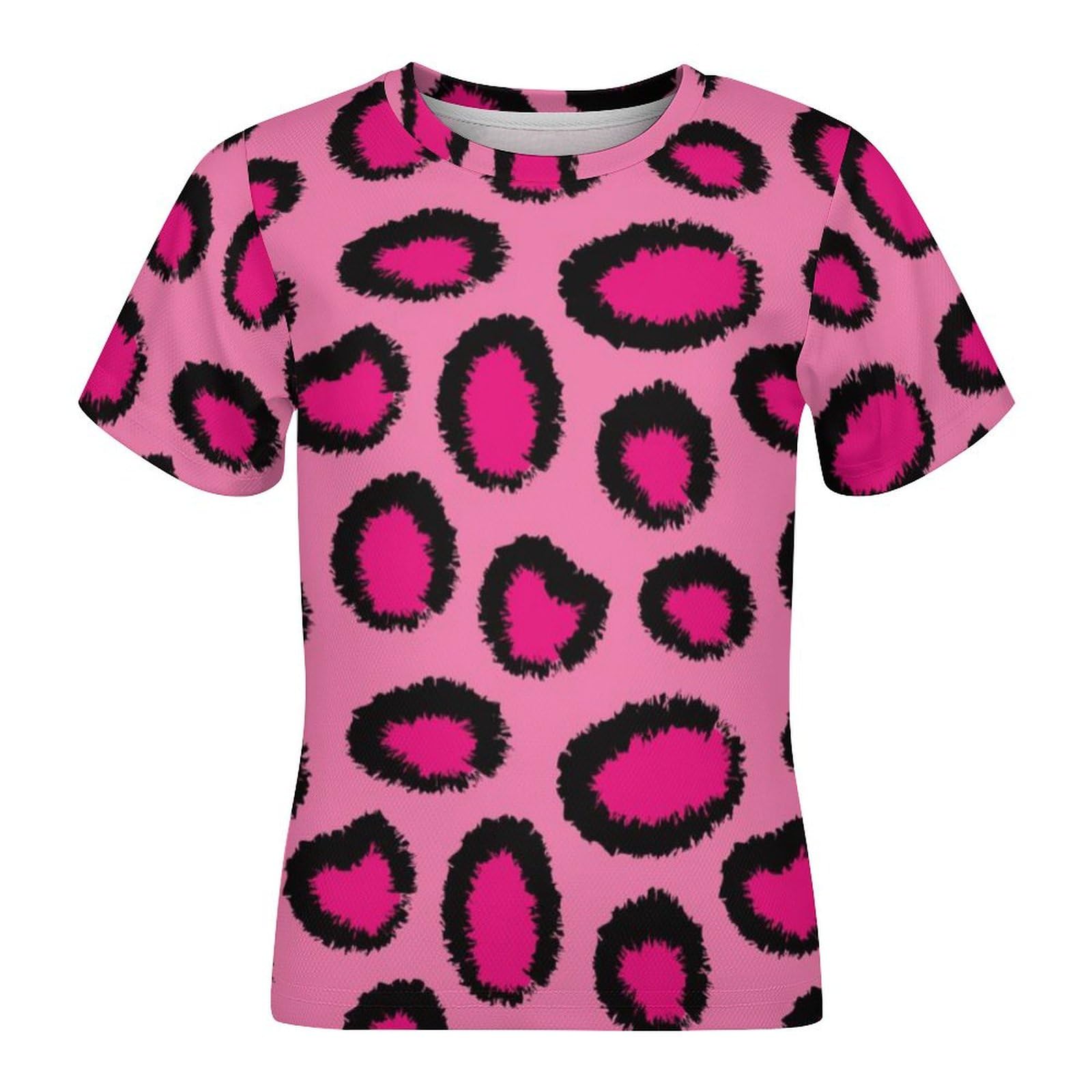 ヨーロッパヴィンテージ ピンクベージュとレオパード柄Tシャツ c13_9.jpg