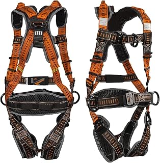 Malta Dynamics Razorback Elite MAXX - Safety Harness and Fall Protection Kit with Sewn in Lumbar Support Belt and Built-in Rescue Handles for Fall Arrest, OSHA & ANSI Compliant (Small-Medium)