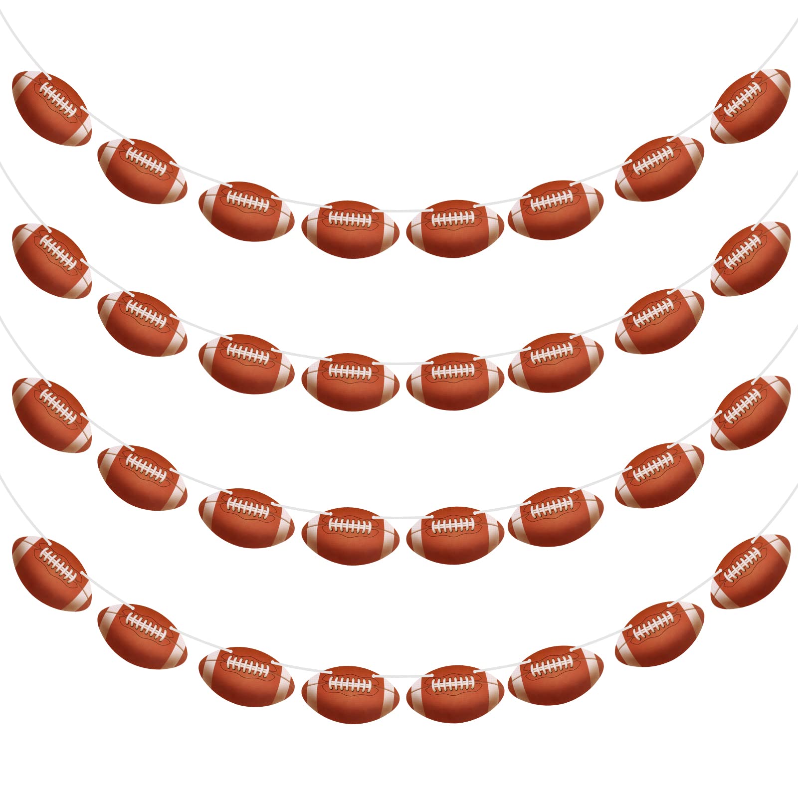 4 Packs Football Banners Garland Football Party Decorations Footballs Cutouts Footballs Hanging Swirl Sports Theme Birthday Party Supplies for Baby