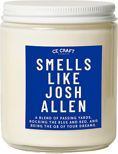 CE Craft Smells Like Josh Allen Candle - Vela temática de fútbol, regalo para fanático de Allen, regalo para ella, vela de oración de celebridades,