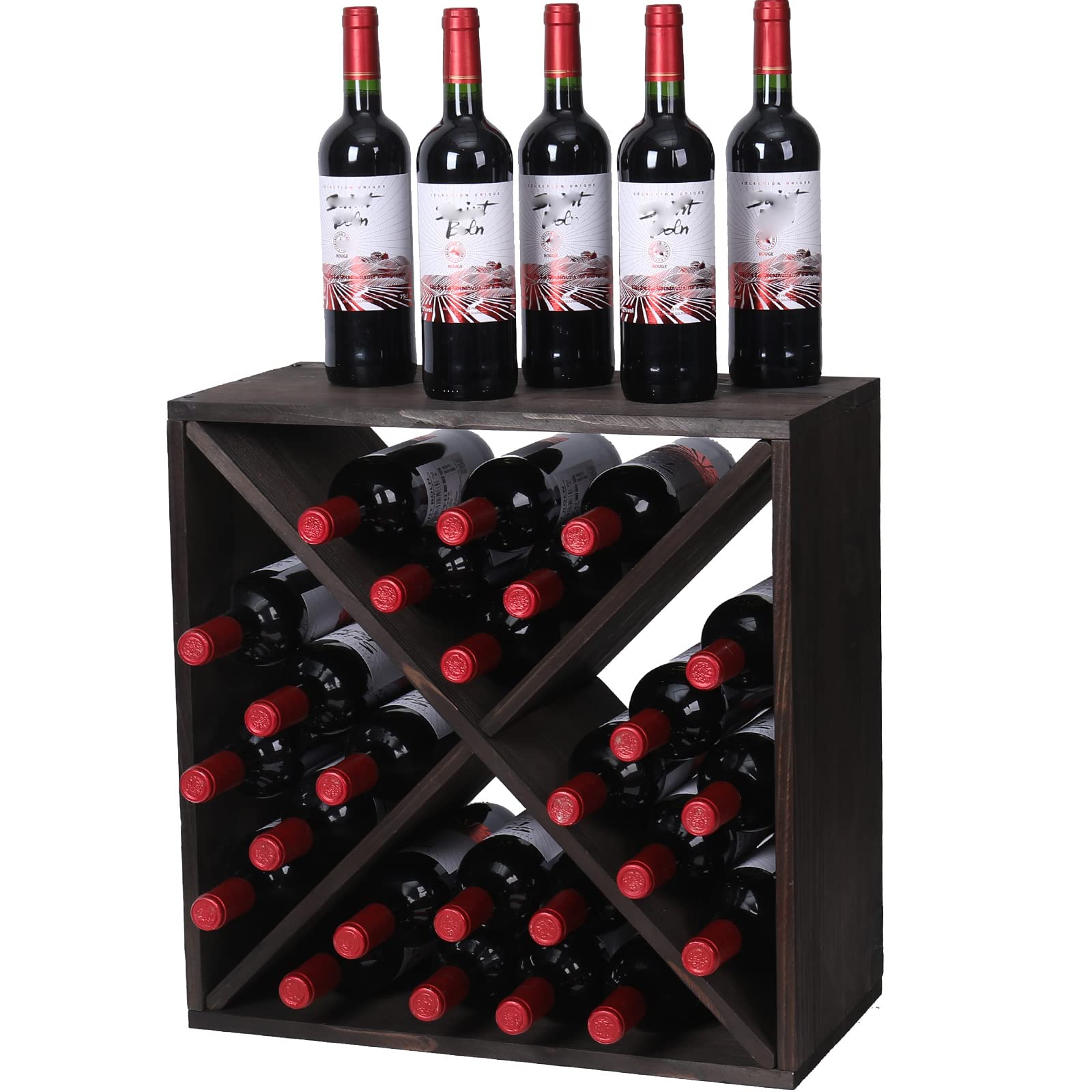 Snapklik.com : Fdjamy Wine Rack Countertop Wooden Stackable Storage ...