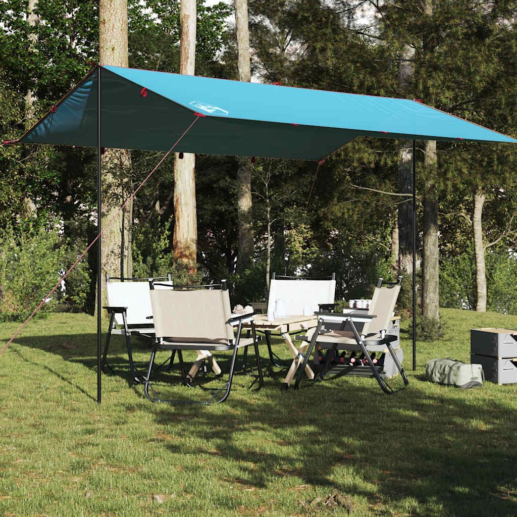 Tarp Grau und Orange 400x wasserdicht aus 210D Oxford-Gewebe mit PU-Beschichtung, leicht und Winddicht, ideal als Campingplane, Sonnenschutz und Regenschutz für Outdoor, Trekking