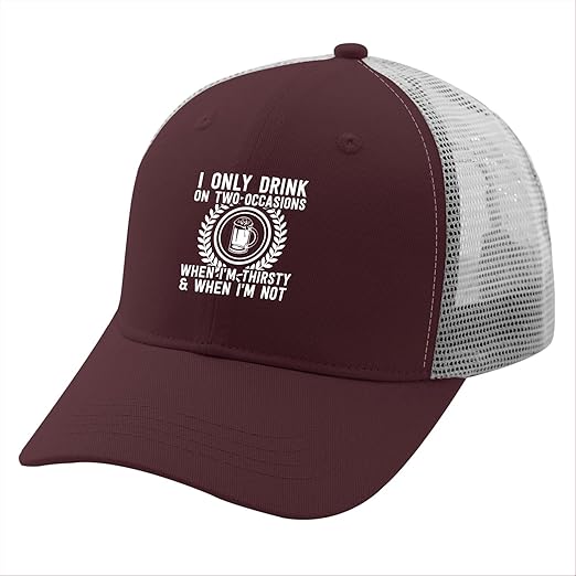 Womens Trucker Hat I Drink Beer On Two Occasions Hat Funny Trucker