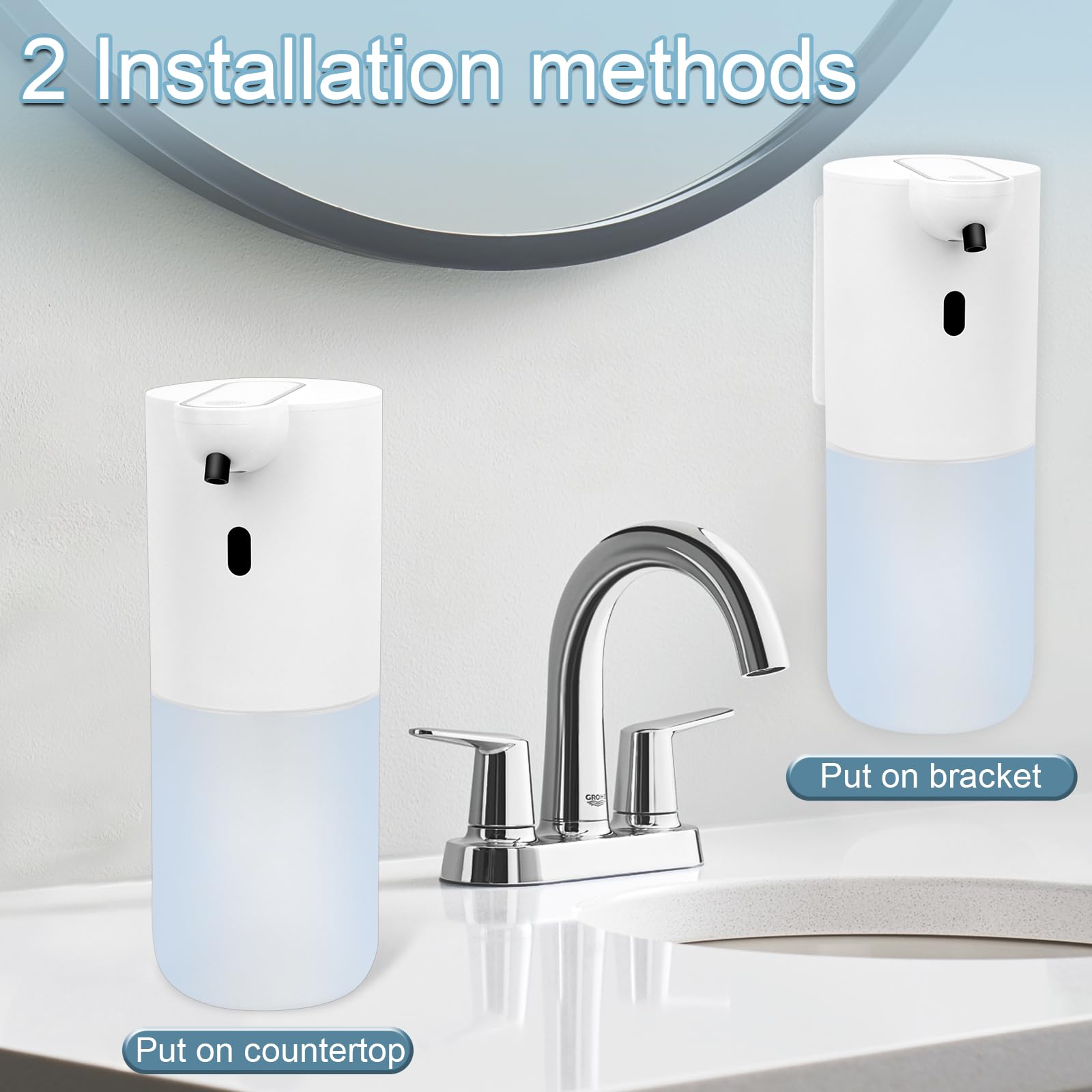 Dispenser Sapone Automatico Con Sensore Infrarossi - 400ml, Ricaricabile USB, IPX5 Impermeabile Per Bagno E Cucina