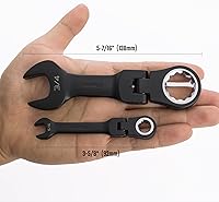 Vista 6 de DURATECH Stubby - Juego de llaves combinadas de trinquete de cabeza flexible, SAE, 8 piezas, 5/16" a 3/4", acero CR-V, revestimiento electroforético