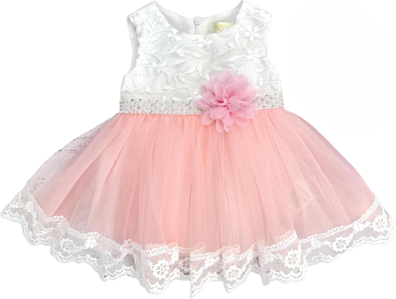 Bow Dream Lace Baby Girl Dress Rheinstone Wedding Birthday Party Formal Dresses