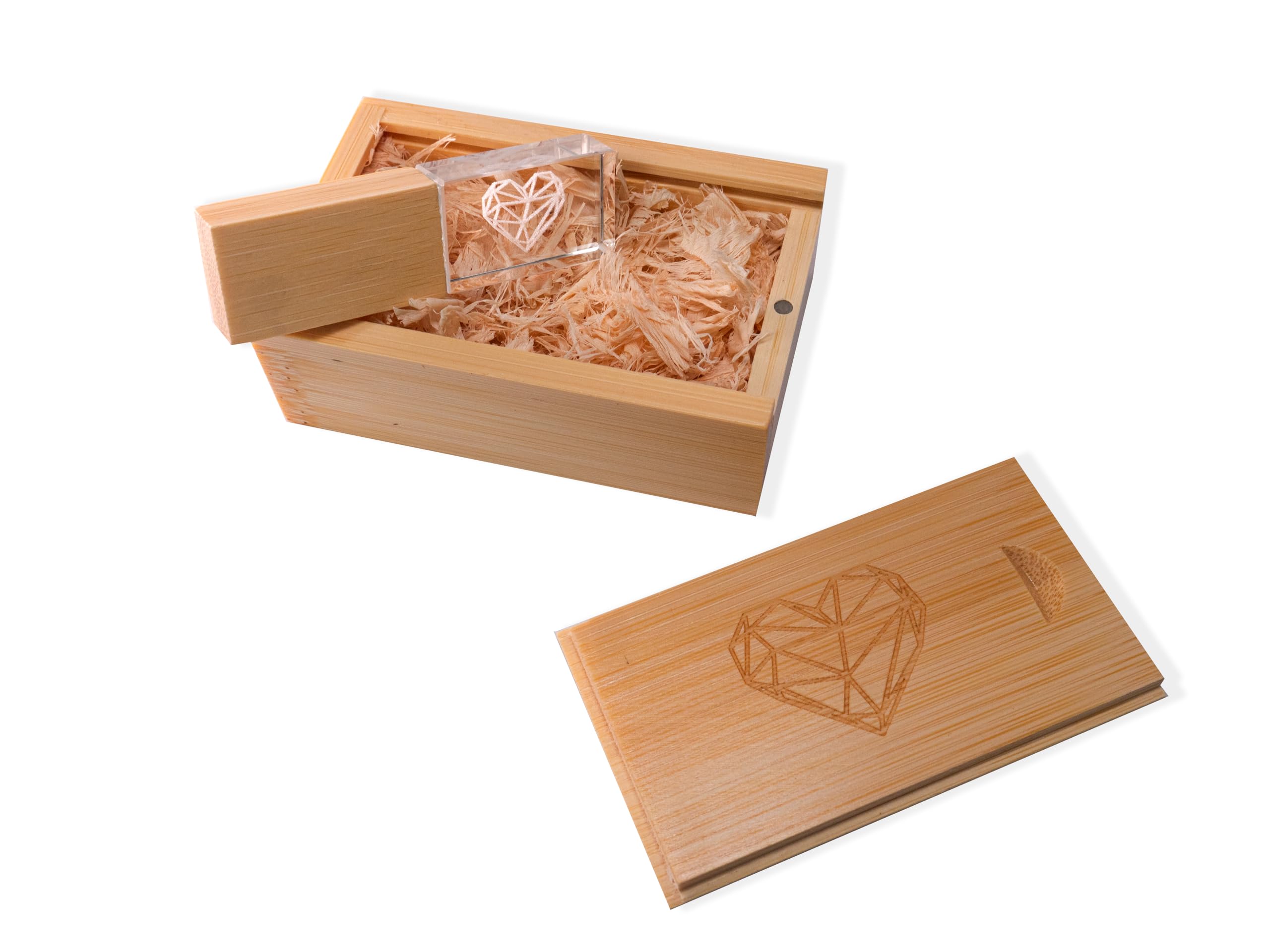 Chiavetta USB 2.0 Da 128GB In Scatola Di Legno – Regalo Di Nozze Personalizzabile Con Incisione Gratuita - Foto 6
