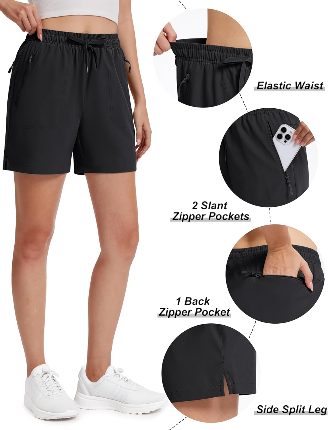 TACVASEN Women's 5" Hiking Shorts Quick Dry Lightweight UPF 50+ Athletic Shorts with Pockets Summer Golf Casul Workout - Image 4