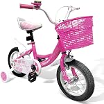 Vélo pour enfants de 2 à 7 ans, vélos de 12 et 16 po avec roues d'entraînement, bicyclette pour enfants et tout-petits de 2 à 7 ans 12" 16"