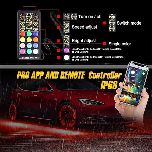 Miniatura 2 de Anillo de rueda LED de doble fila RGB de 15.5 pulgadas, luz de borde más brillante, control remoto y aplicación controlada simultáneamente